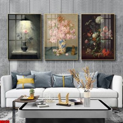 File tranh File tranh bộ 3 bình hoa phong cách cổ điển BH6120 (ảnh gốc) in trần nhà