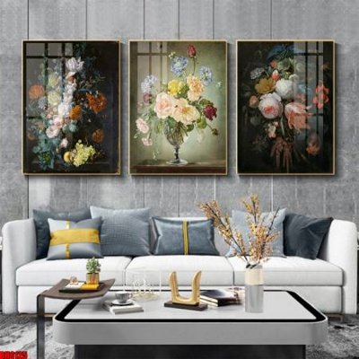 File PSD File tranh bộ 3 bình hoa phong cách cổ điển BH6125 (bản gốc) đã tách nền