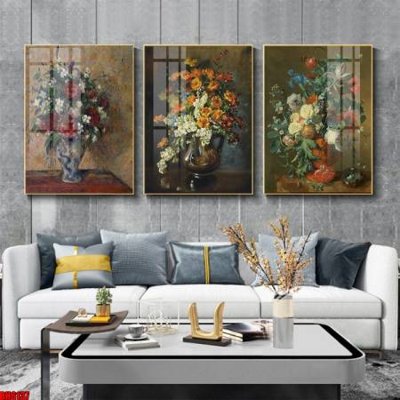 File gốc in tráng gương File tranh bộ 3 bình hoa phong cách cổ điển BH6137 chi tiết