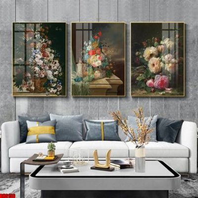 File tranh gốc File tranh bộ 3 bình hoa phong cách cổ điển BH6156 (bản quyền) file PSD