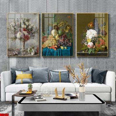Download file File tranh bộ 3 bình hoa phong cách cổ điển BH6182 (gốc) in mica đèn LED