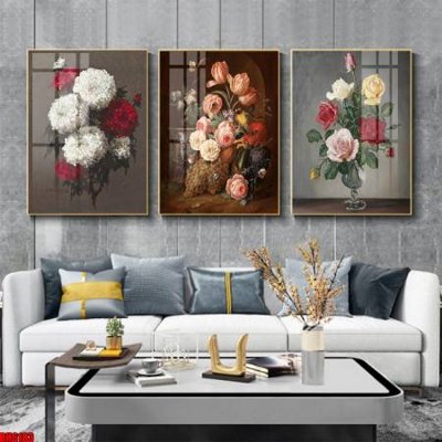 File tranh File tranh bộ 3 bình hoa phong cách cổ điển BH6183 (file gốc) chuẩn màu in