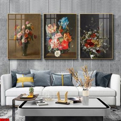File tranh File tranh bộ 3 bình hoa phong cách cổ điển BH6184 (bản gốc) treo tường