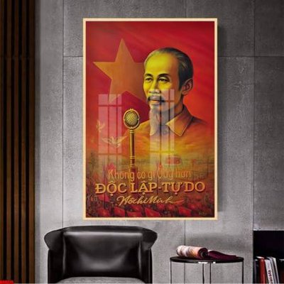 File gốc File in tranh bác hồ chất lượng cao BH8015 (in lụa) họa tiết 3D