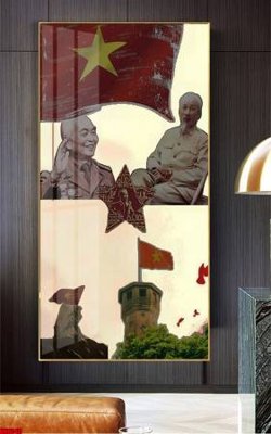 File gốc File in tranh bác hồ chất lượng cao BH8040 (chủ đề hiện đại) trang trí