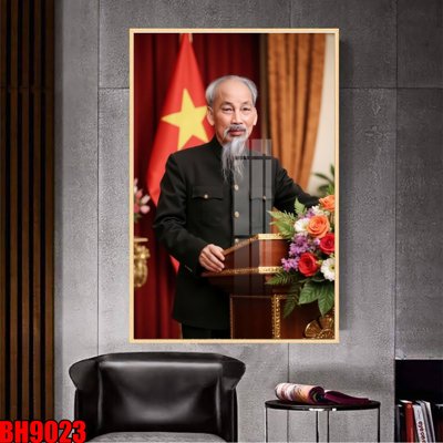 File gốc in tráng gương File in tranh bác hồ chất lượng cao BH9023 chi tiết