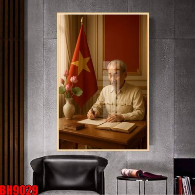Tải file File in tranh bác hồ chất lượng cao BH9029 (gốc) chủ đề hoa sen