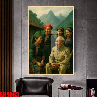 Download file gốc File in tranh bác hồ chất lượng cao BH9033 (in lụa) nghệ thuật