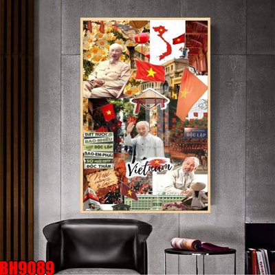 File tranh gốc in trần nhà File in tranh bác hồ chất lượng cao BH9089 3D