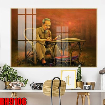 File in trần File in tranh bác hồ chất lượng cao BH9106 (bản gốc) bầu trời