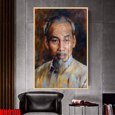 File in lụa File in tranh bác hồ chất lượng cao BH9116 (chất lượng cao) File in tranh bác hồ chất lượng cao BH9116