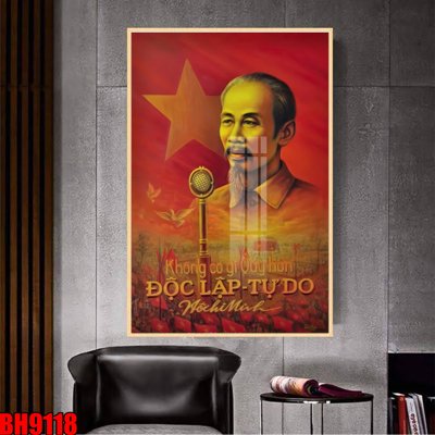 File gốc File in tranh bác hồ chất lượng cao BH9118 (phong cách) châu Âu