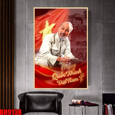 File in trần File in tranh bác hồ chất lượng cao BH9138 (bản gốc 3D) sống động