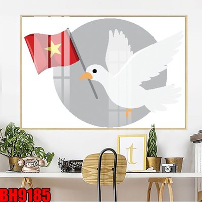 File gốc File in tranh bác hồ chất lượng cao BH9185 (in lụa) hoa văn cổ điển