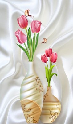 File tranh gốc in trần nhà File tranh bình hoa BHY139 3D