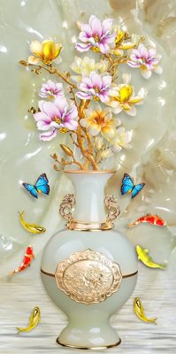 File gốc File tranh bình hoa BHY172 (in tráng gương) nghệ thuật