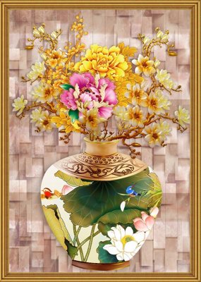 File tranh gốc File tranh bình hoa BHY173 chủ đề hiện đại