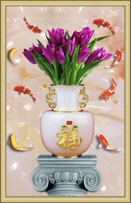 File tranh File tranh bình hoa BHY198 (ảnh gốc) in trần nhà