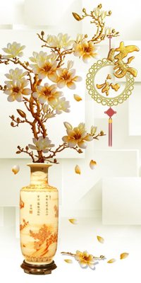 Tải file File tranh bình hoa BHY245 (PSD) cho in ấn quảng cáo