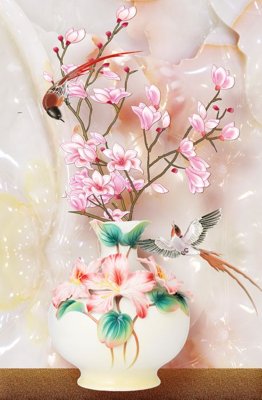 File tranh File tranh bình hoa BHY255 (gốc) chủ đề thiên nhiên