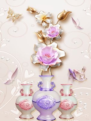 File in ấn cao cấp File tranh bình hoa BHY257 (file gốc)