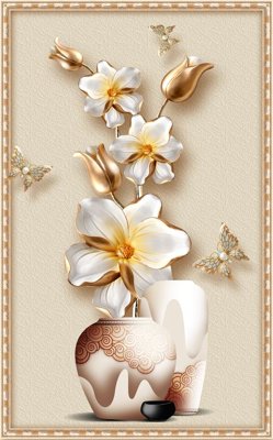 File tranh File tranh bình hoa BHY346 (file gốc) chủ đề phong thủy