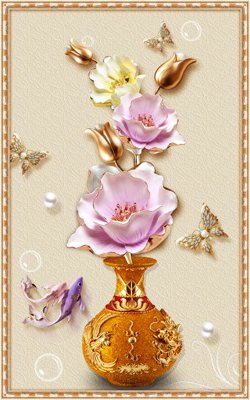 File tranh gốc File tranh bình hoa BHY347 (bản quyền) file PSD