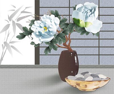 File gốc File tranh bình hoa BHY349 (PNG) nền trong suốt