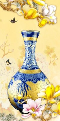 File tranh in tráng gương File tranh bình hoa BHY4 (siêu nét)