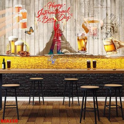 File in lụa Tranh quán bia nhậu BIA110 (phong cảnh) Tranh quán bia nhậu BIA110