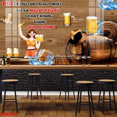 File tranh Tranh quán bia nhậu BIA113 (ảnh gốc) cho in ấn kỹ thuật số