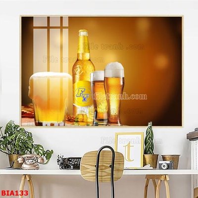 File gốc in ấn Tranh quán bia nhậu BIA133 độ phân giải cao