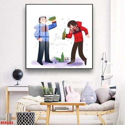 Hình ảnh file gốc Tranh quán bia nhậu BIA141 cho in UV