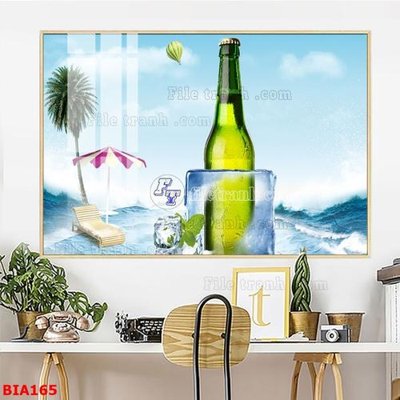 File gốc in mica Tranh quán bia nhậu BIA165 chất lượng