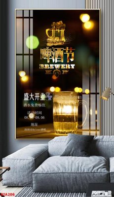Ảnh gốc Tranh quán bia nhậu BIA206 (nét căng) in mica