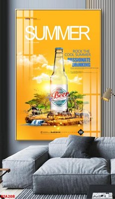 File gốc Tranh quán bia nhậu BIA208 (PSD/TIFF) độ phân giải cao