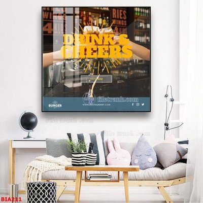 File gốc Tranh quán bia nhậu BIA211 (trang trí) phòng làm việc