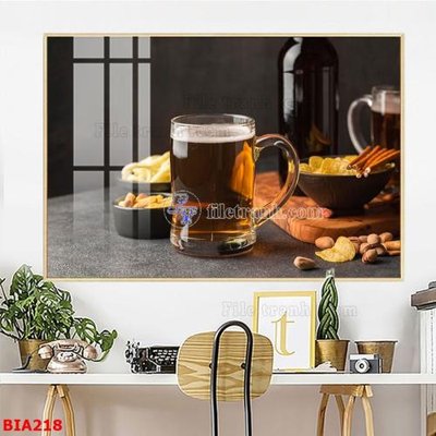 File tranh PSD Tranh quán bia nhậu BIA218 chất lượng cao