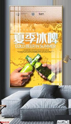 File tranh in mica Tranh quán bia nhậu BIA223 (độ phân giải cao)