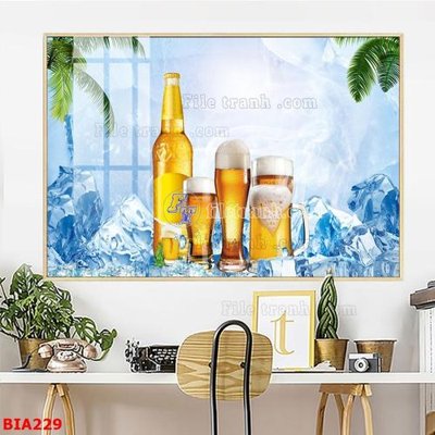 Download file Tranh quán bia nhậu BIA229 (gốc) in mica đèn LED