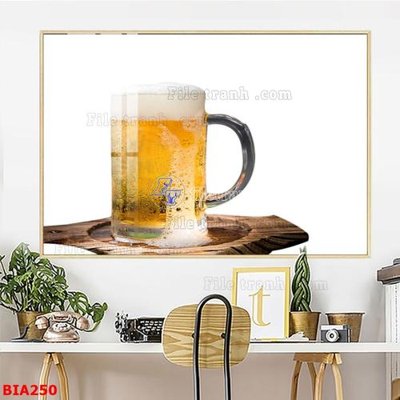 File gốc Tranh quán bia nhậu BIA250 (in lụa) cao cấp