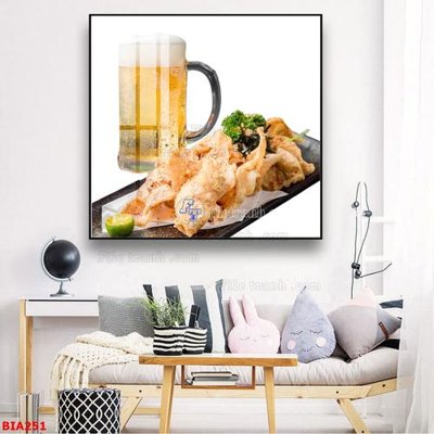 File tranh gốc Tranh quán bia nhậu BIA251 (bản quyền) file PSD