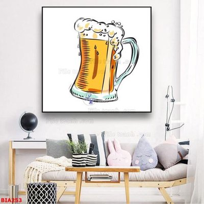 File gốc Tranh quán bia nhậu BIA253 (ảnh chi tiết) để in trần