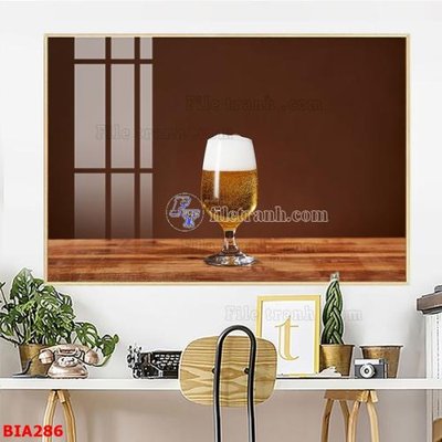 File tranh Tranh quán bia nhậu BIA286 (gốc) phong cách tối giản