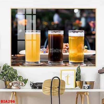 File gốc Tranh quán bia nhậu BIA296 (in lụa) trang trí tường