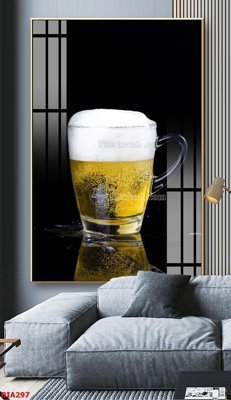 File tranh Tranh quán bia nhậu BIA297 (bản gốc) in lụa dán tường