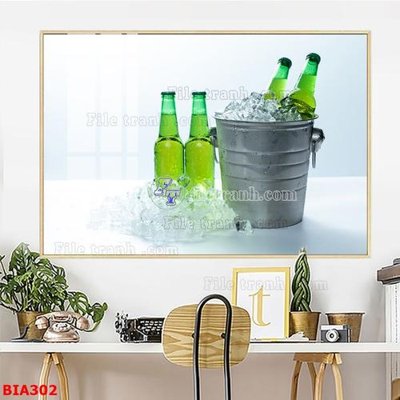 File tranh Tranh quán bia nhậu BIA302 (bản gốc) trang trí văn phòng