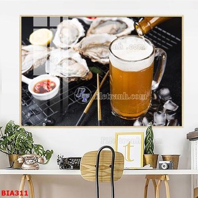 File ảnh Tranh quán bia nhậu BIA311 (gốc) in PP, decal