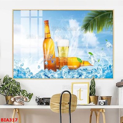 File in mica Tranh quán bia nhậu BIA317 (bản gốc) sắc sảo
