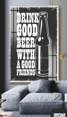 Download file gốc Tranh quán bia nhậu BIA333 (in mica) trang trí